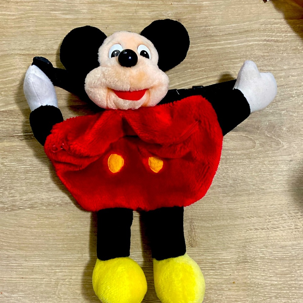 VTG Disneyland Walt Disney World Mickey Mouse Plush Waist Pack Fanny Pack Belt